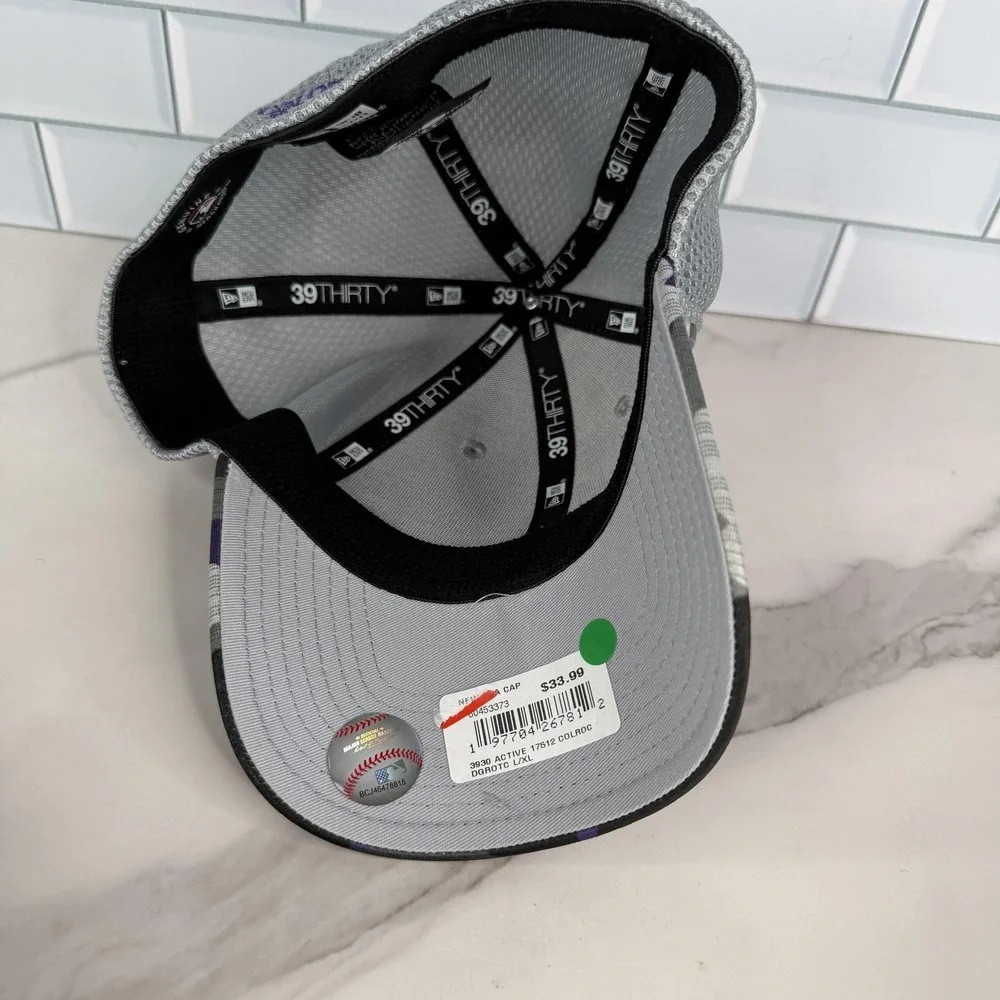 Colorado Rockies Camo Hat Cap Fitted Men Large/XL Gray 39Thirty Baseball New Era